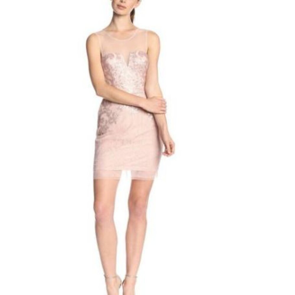 Pink BCBG Maxazria Sequin Beaded Dress